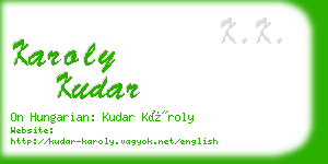 karoly kudar business card